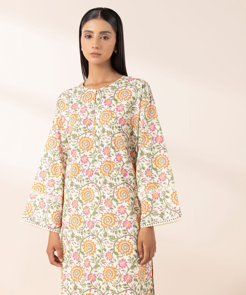 Women's Pret Cross Hatch Multi Printed Boxy Shirt
