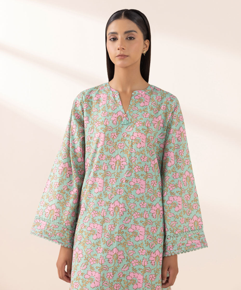 Women's Pret Cross Hatch Multi Printed A-Line Shirt