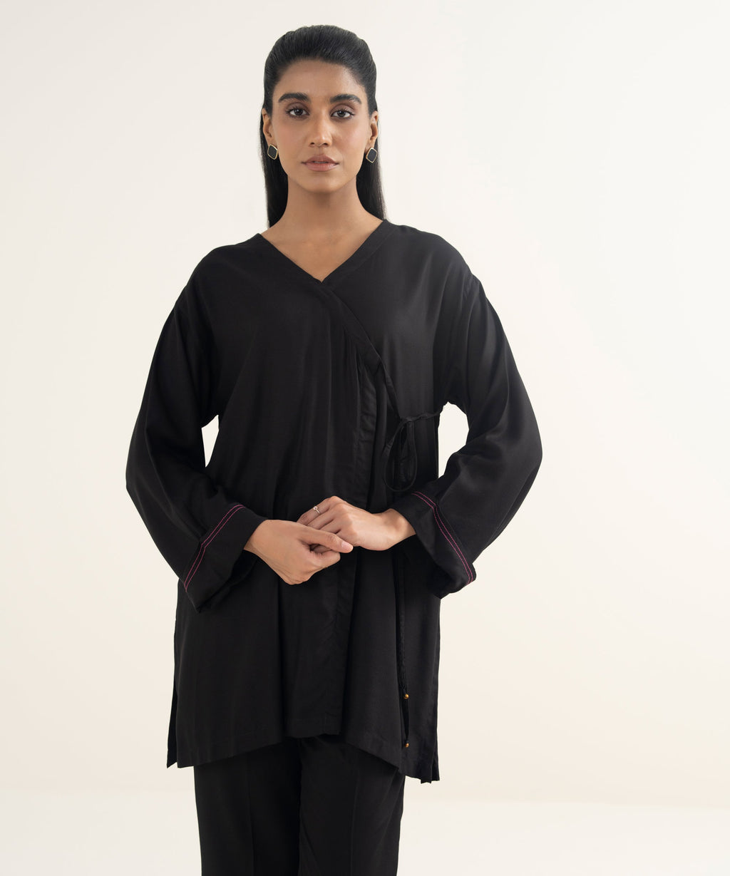 Women's RTW Bedford  Solid Black Wrap