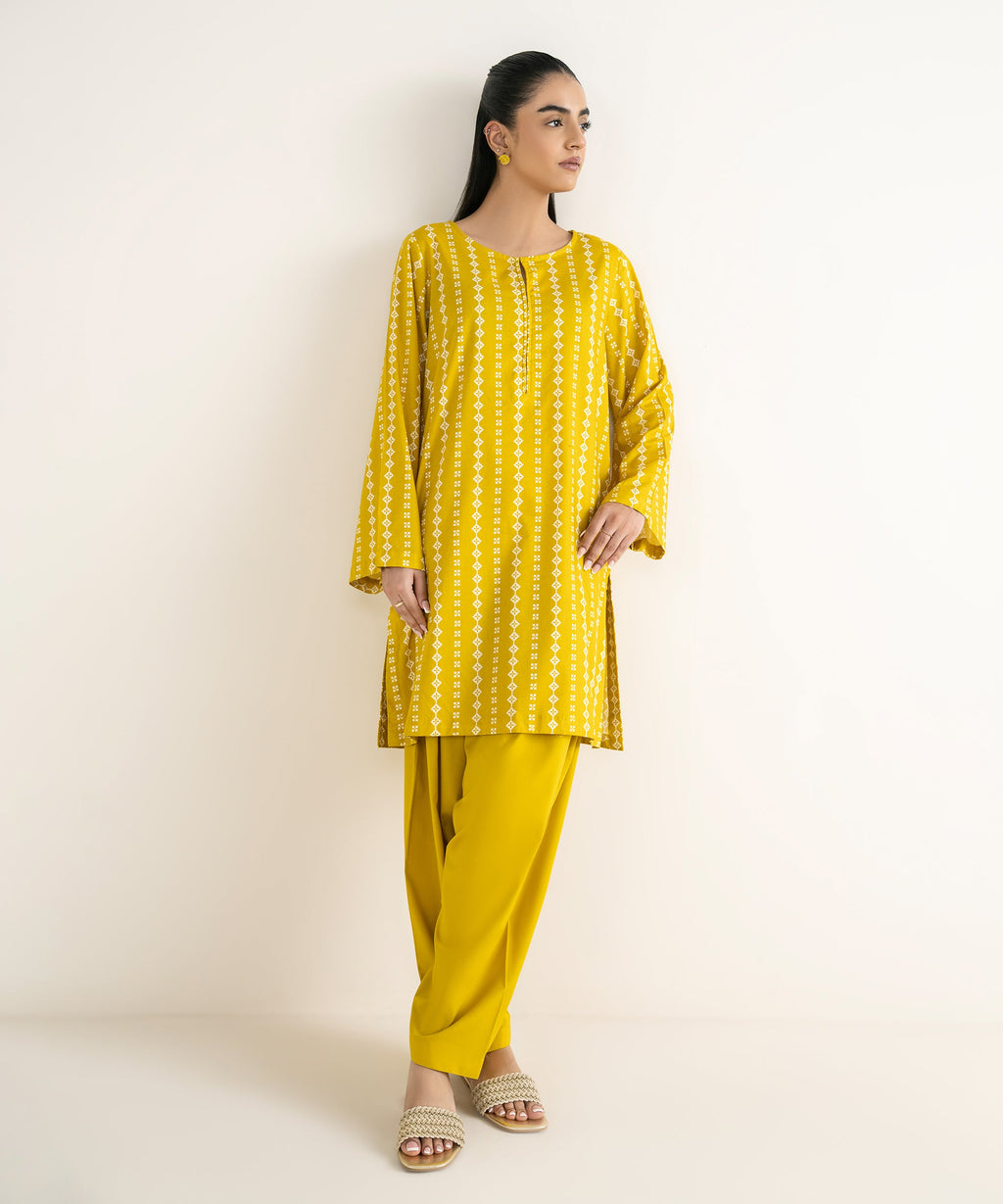 Printed Textured Viscose Shirt