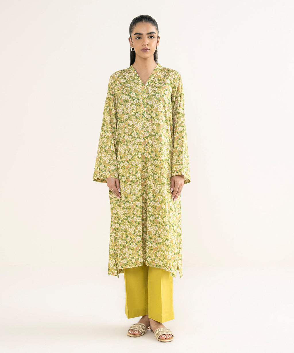 Printed Textured Viscose Shirt