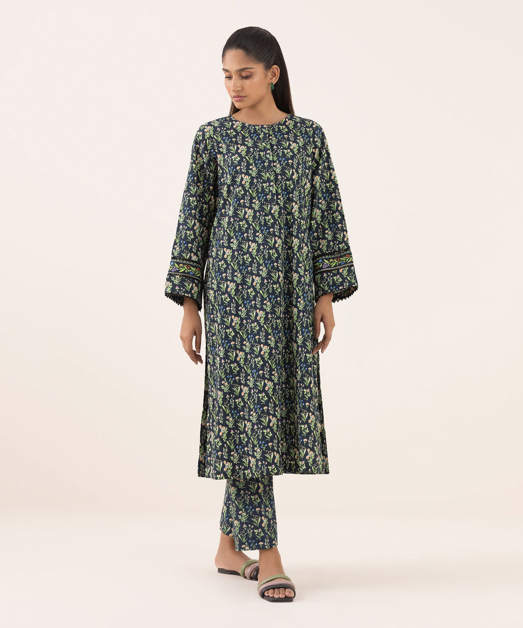 Women's RTW Seersucker Multi Printed A-Line Shirt