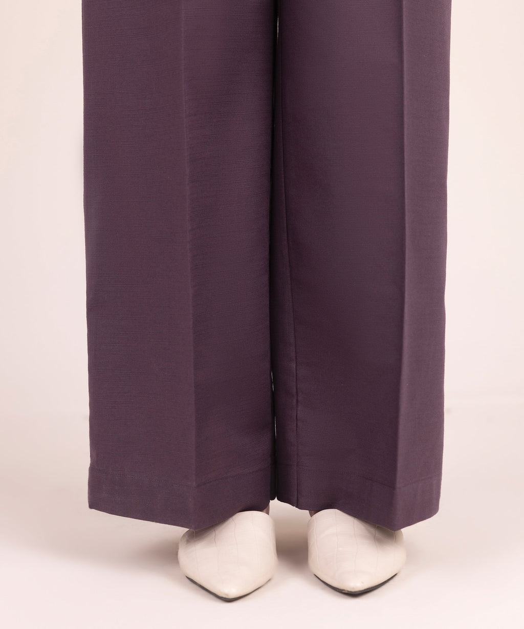 Women's RTW Khaddar Solid Brown Culottes