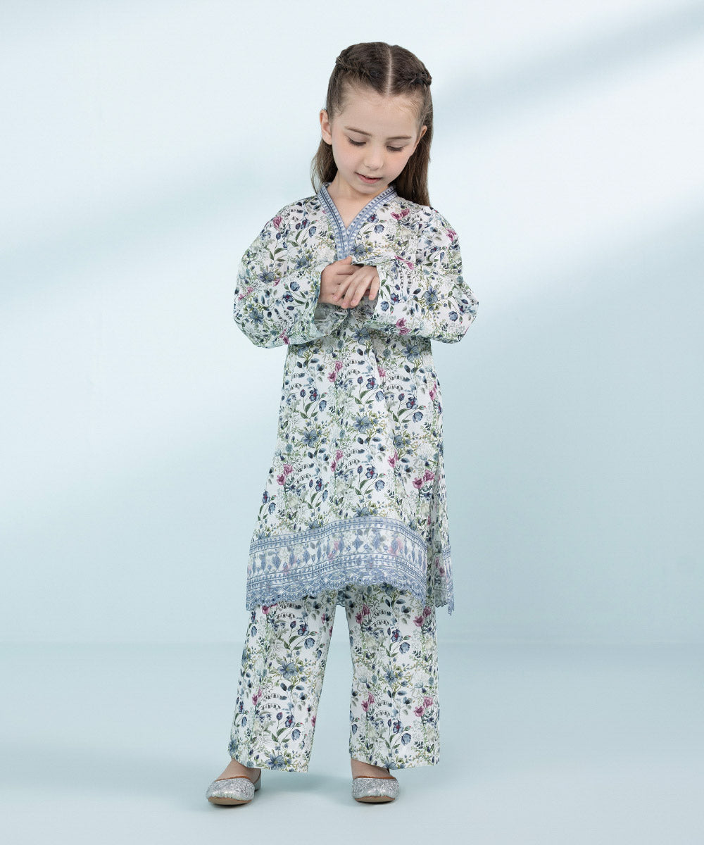Mommy & Me Girls Two Piece White Suit 