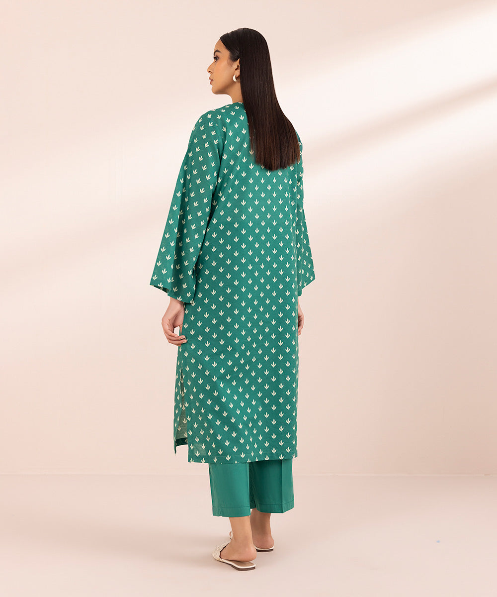 Women's Pret Lawn Green Printed Straight Shirt