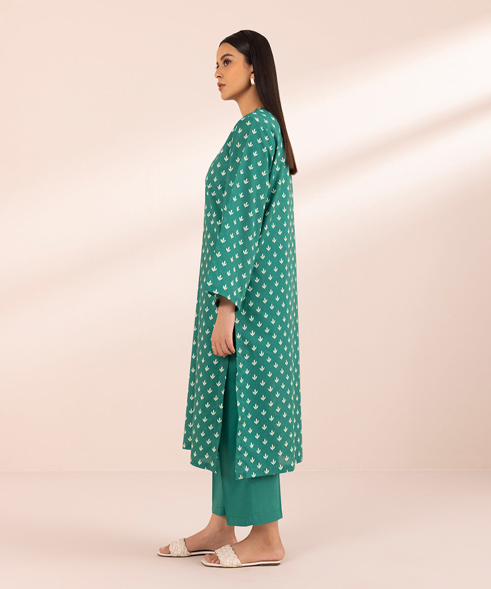 Women's Pret Lawn Green Printed Straight Shirt