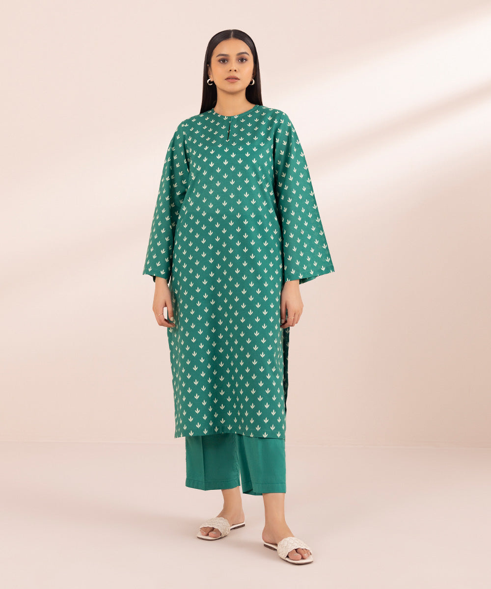 Women's Pret Lawn Green Printed Straight Shirt