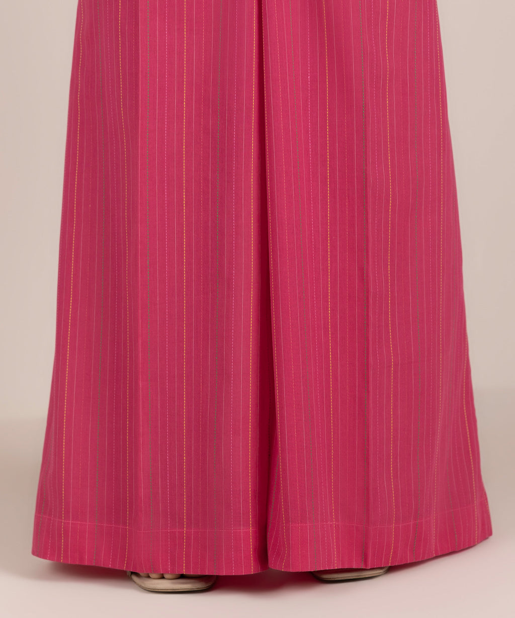 Solid Dobby Flared Pants