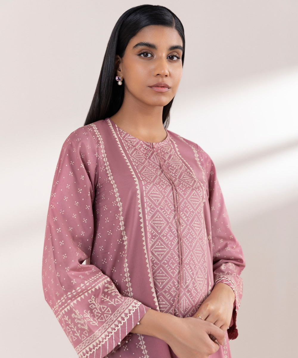 Women's Pret Lawn Printed Pink A-Line Shirt