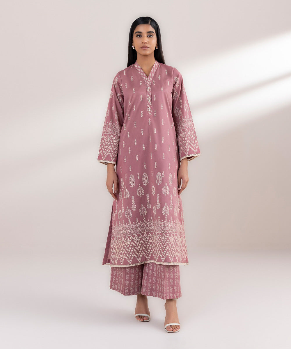 Women's Pret Lawn Printed Pink A-Line Shirt