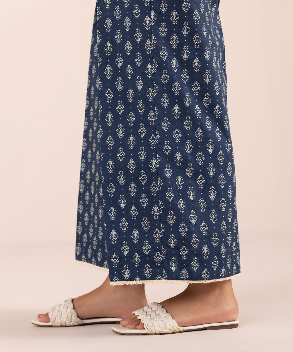 Women's Pret Cambric Blue Printed Culottes