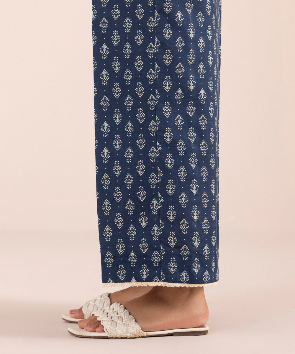 Women's Pret Cambric Blue Printed Culottes