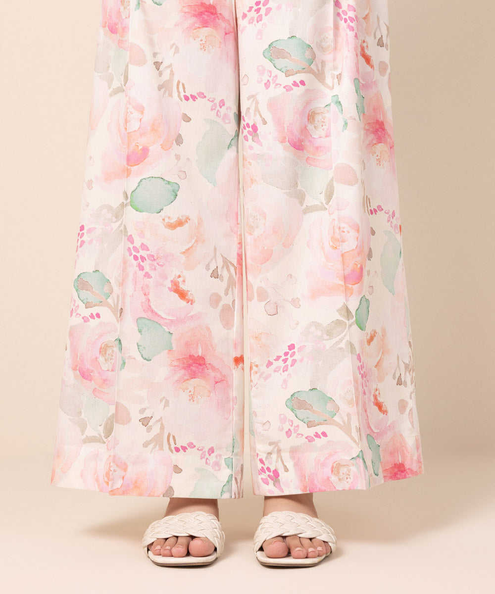 Women's Pret Cambric Pink Printed Culottes