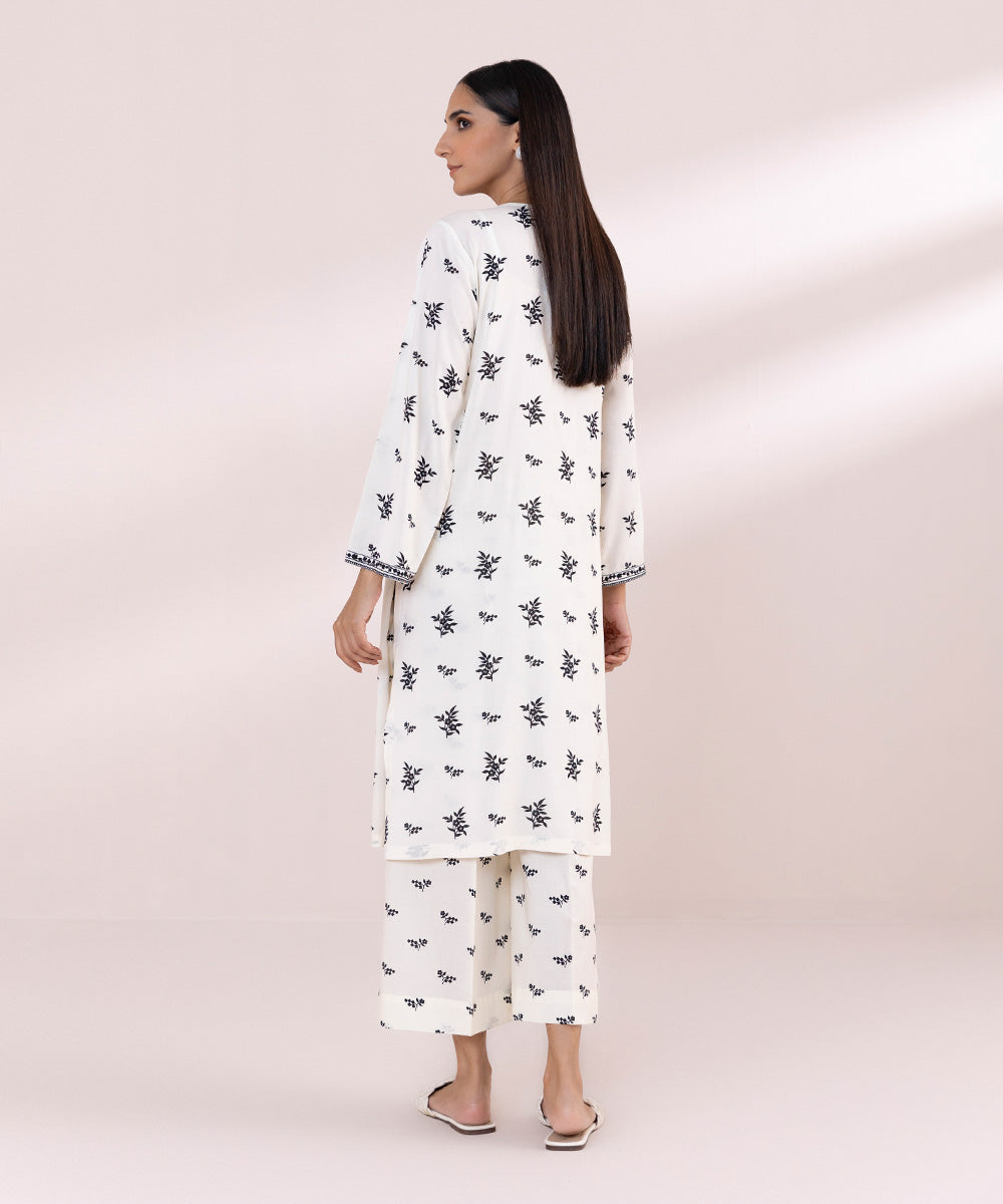 Women's Pret Arabic Lawn Off White Printed A-Line Shirt