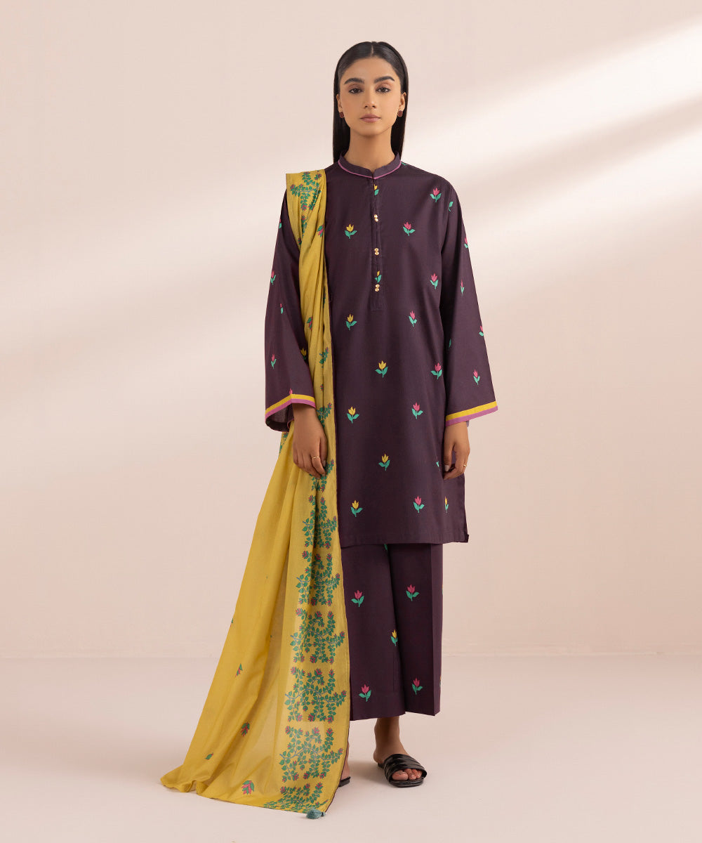 Fine Voile Yellow Printed Dupatta