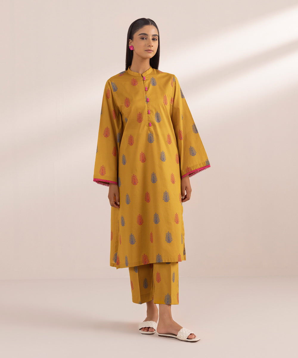 Women's Pret Lawn Yellow Printed Straight Shirt