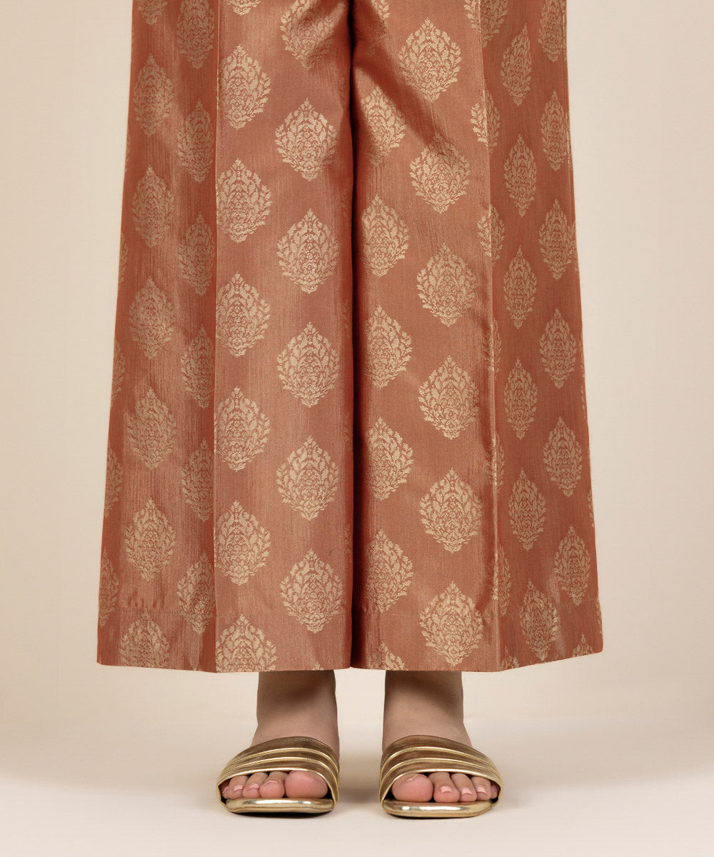 Women's Pret Fancy Jacquard Dyed Brown Sharara