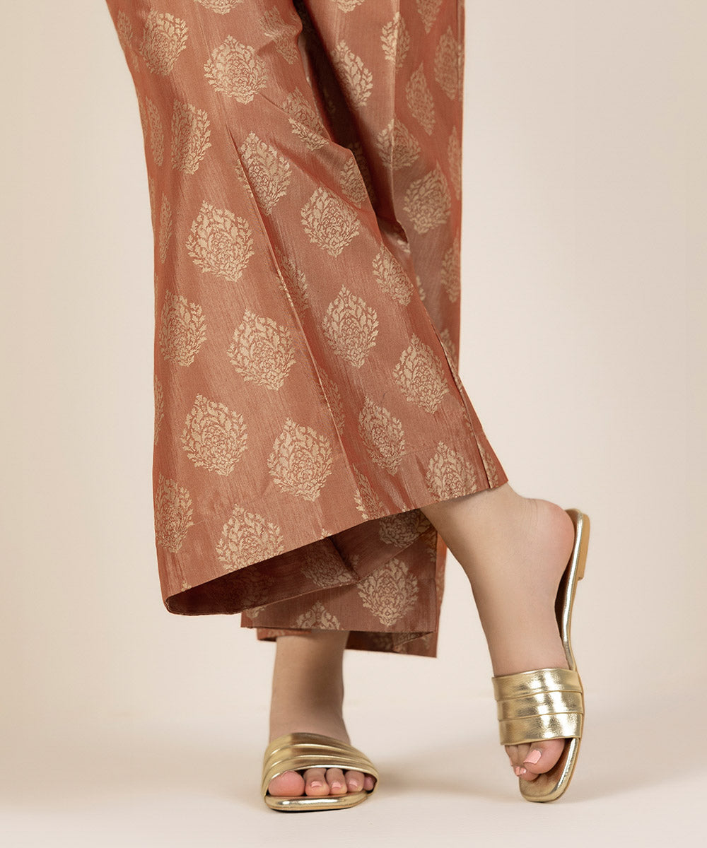 Women's Pret Fancy Jacquard Dyed Brown Sharara