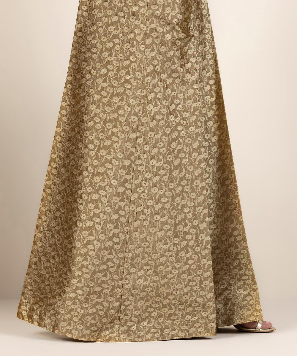 Women's Pret Fancy Jacquard Dyed Brown Sharara