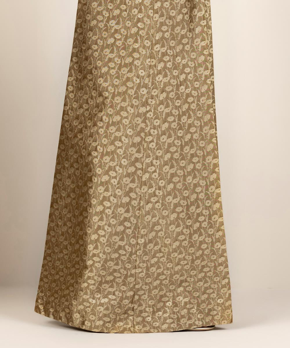 Women's Pret Fancy Jacquard Dyed Brown Sharara