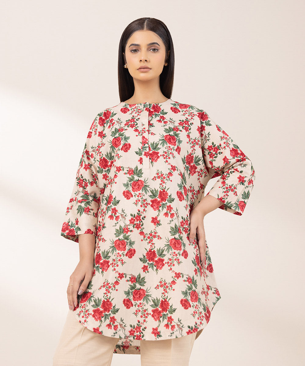 Women's Pret Khaddar Printed Multi Drop Shoulder Shirt