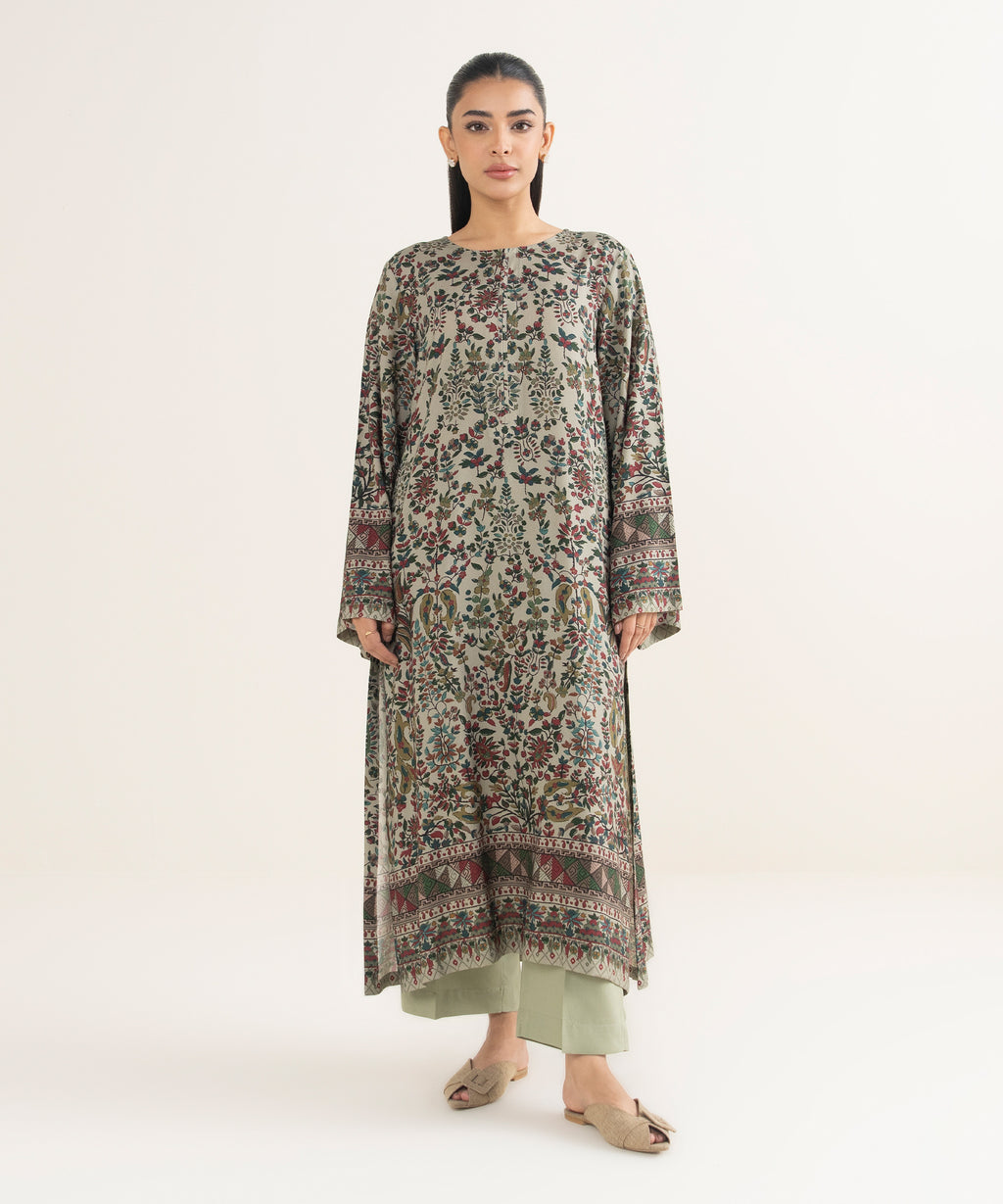 2 Piece - Printed Linen Suit