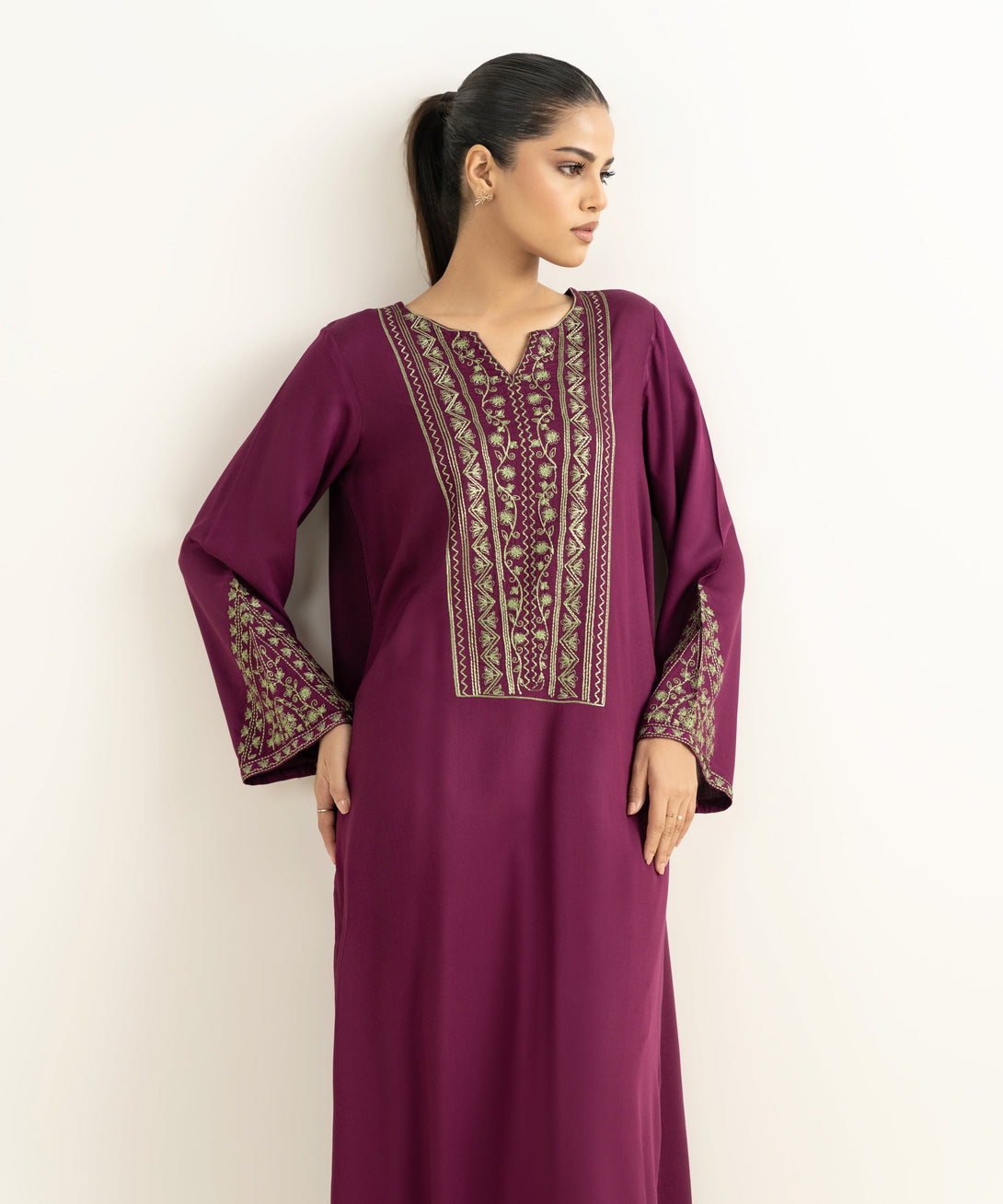 Women's RTW Bedford  Embroidered Purple 2 Piece Suit