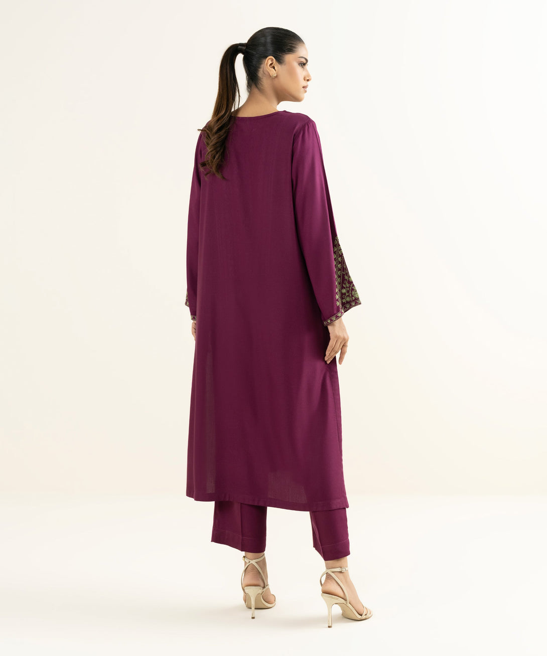 Women's RTW Bedford  Embroidered Purple 2 Piece Suit