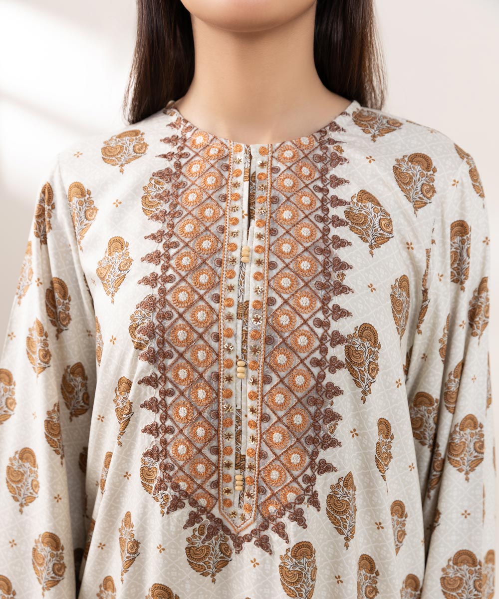 Women's Pret Arabic Lawn Embroidered Multi A-Line Shirt