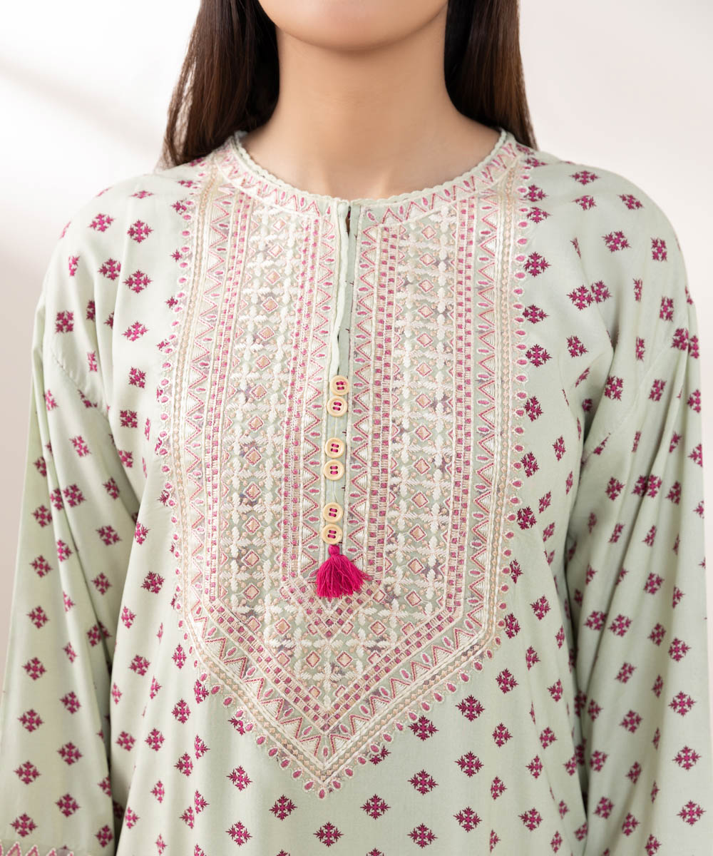 Women's Pret Arabic Lawn Embroidered Multi A-Line Shirt