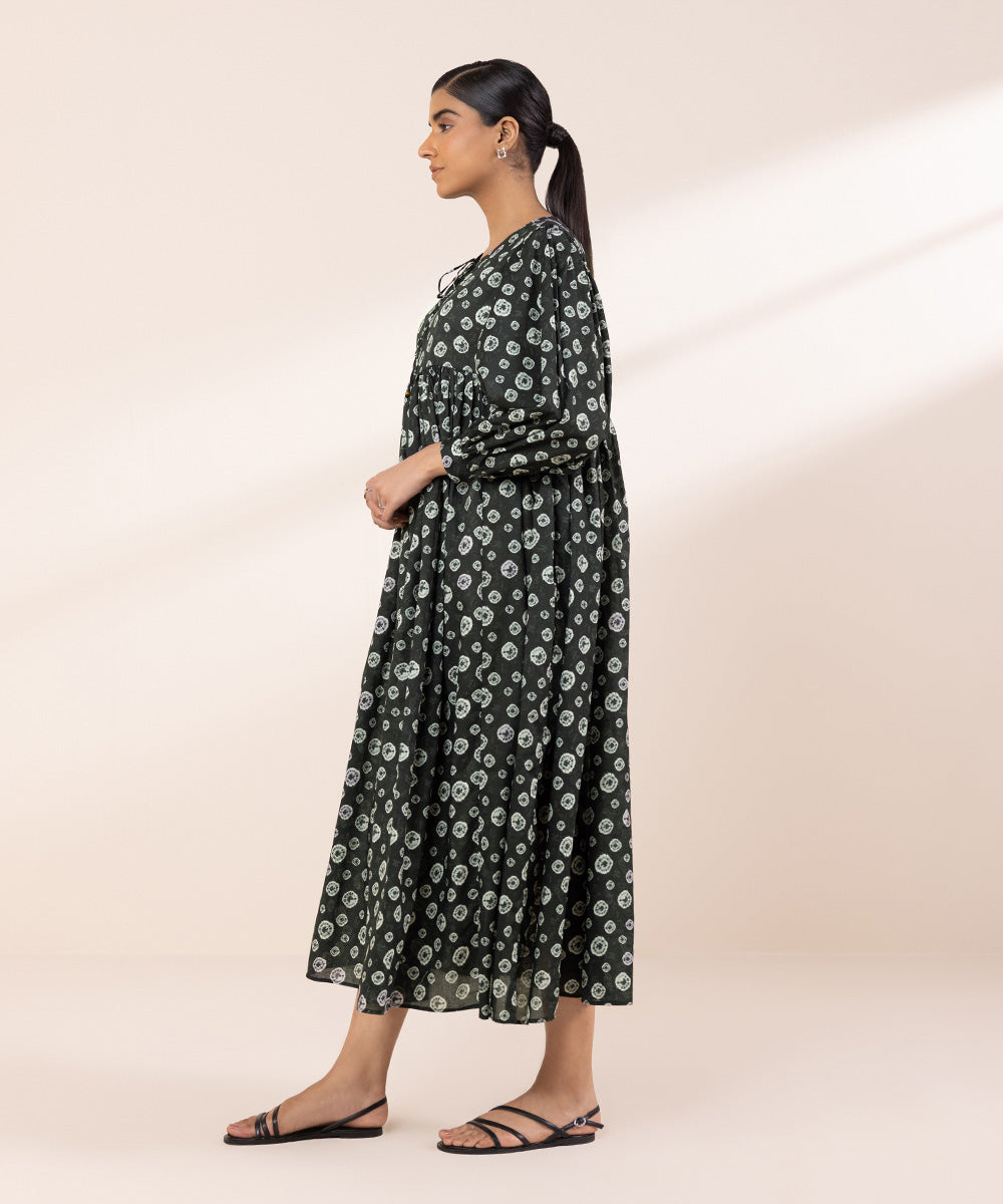 Women's Pret Lawn Printed Black Dress