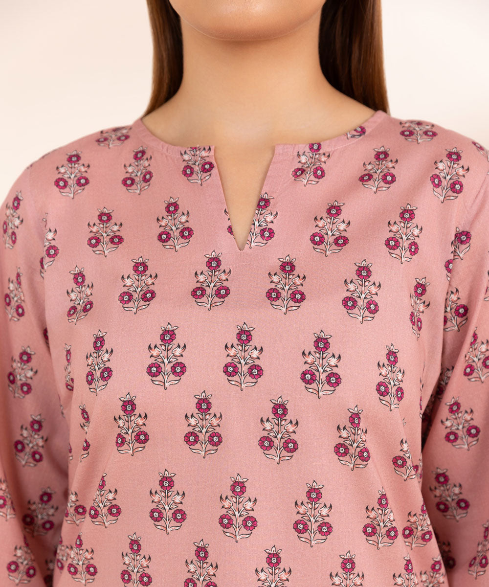 Women's Pret Lawn Pink Printed Straight Shirt