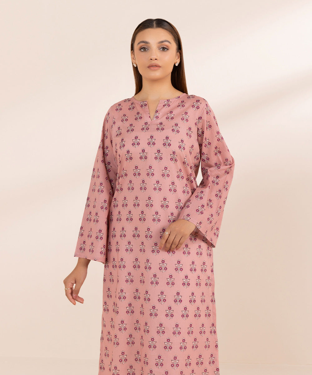 Women's Pret Lawn Pink Printed Straight Shirt