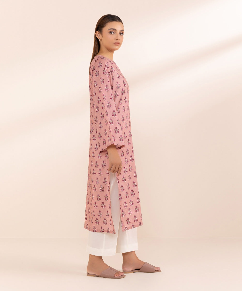 Women's Pret Lawn Pink Printed Straight Shirt