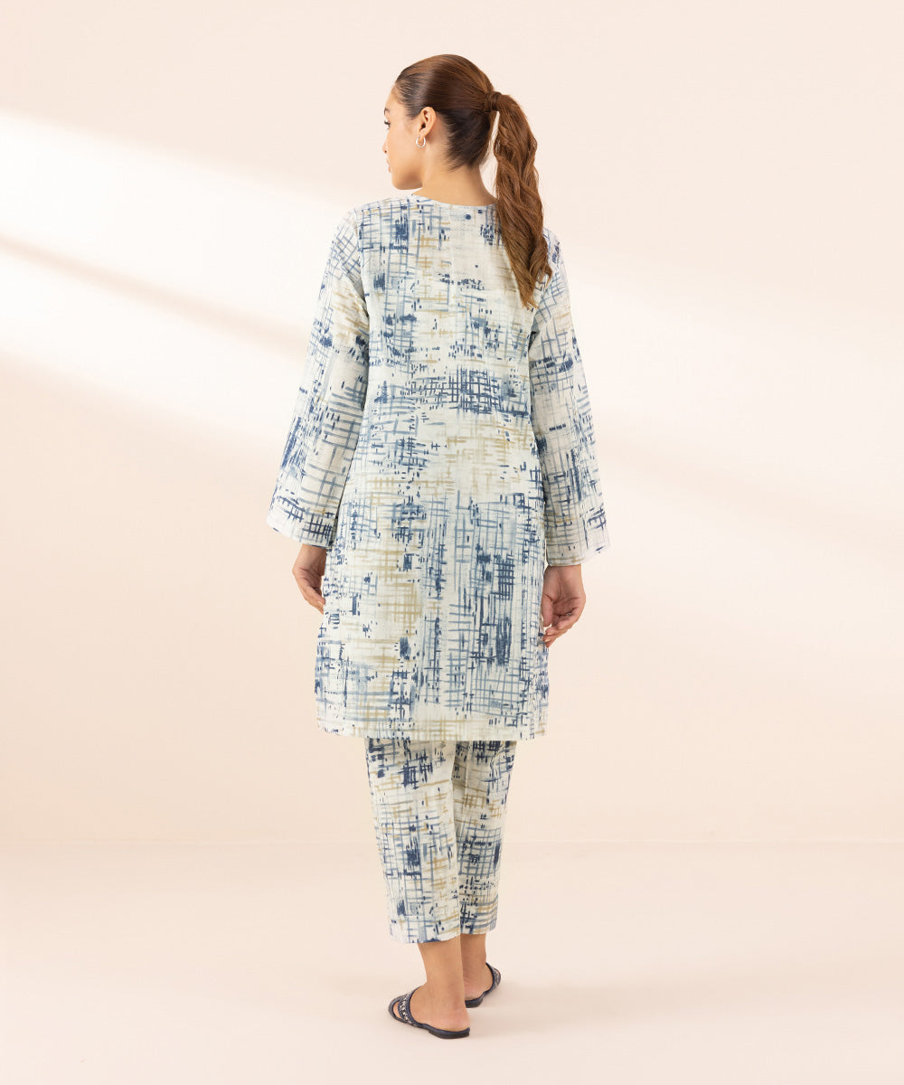 Women's Pret Lawn Blue Printed Boxy Shirt