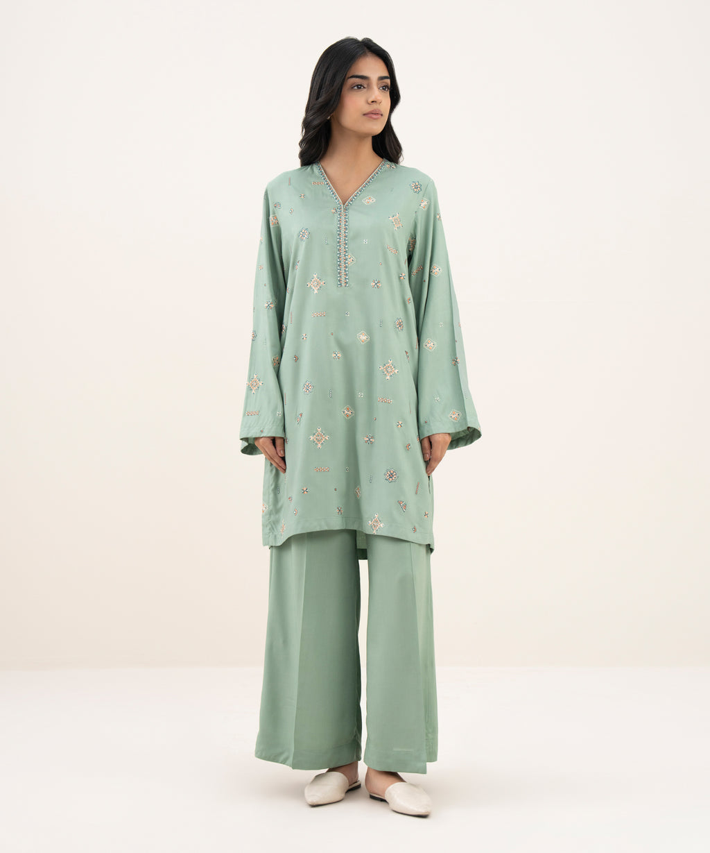 Embroidered Viscose Linen Shirt
