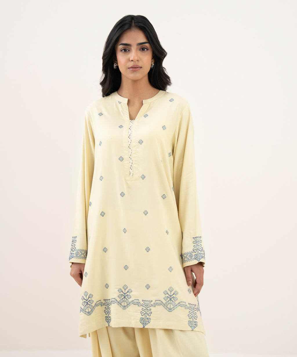Embroidered Viscose Linen Shirt