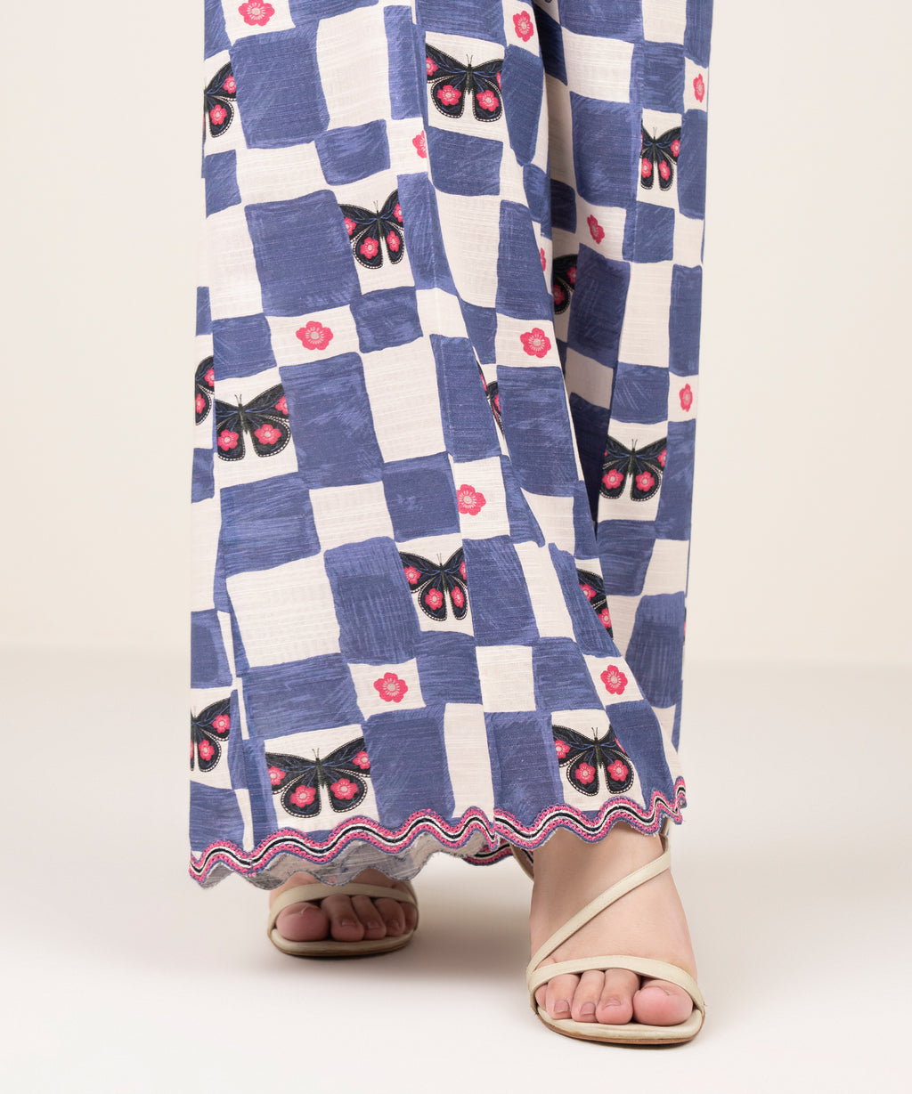 Embroidered Khaddar Flared Pants