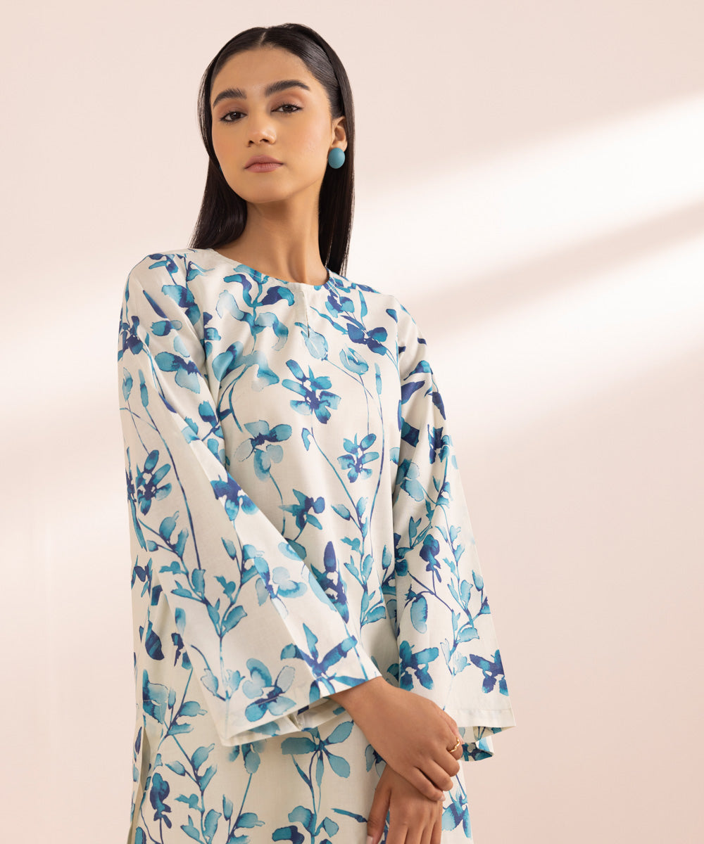 Women's Pret Lawn Off White Printed A-Line Shirt