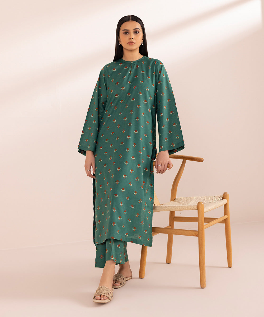 Women's Pret Lawn Green Printed A-Line Shirt