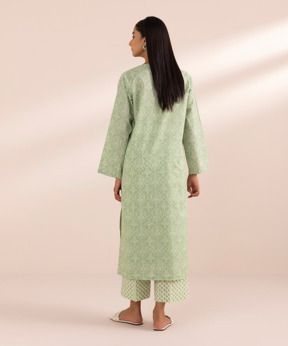 Women's Pret Lawn Green Printed A-Line Shirt