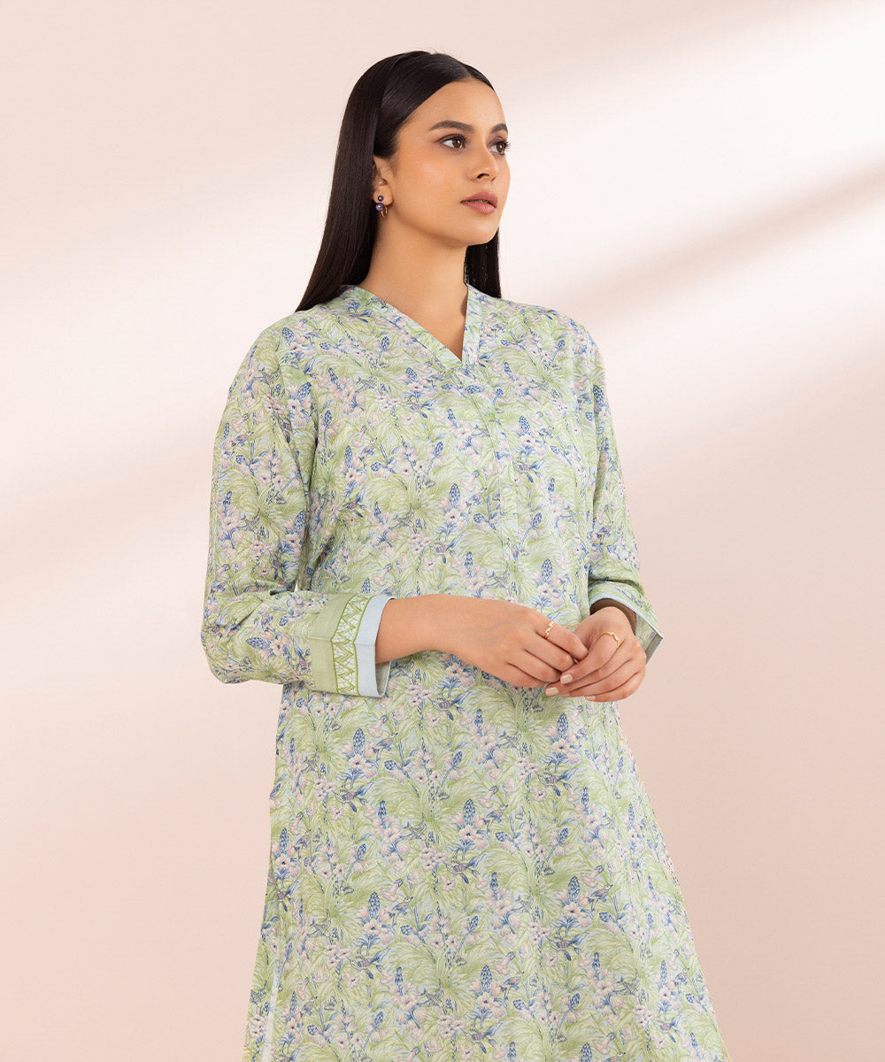 Women's Pret Lawn Green Printed A-Line Shirt