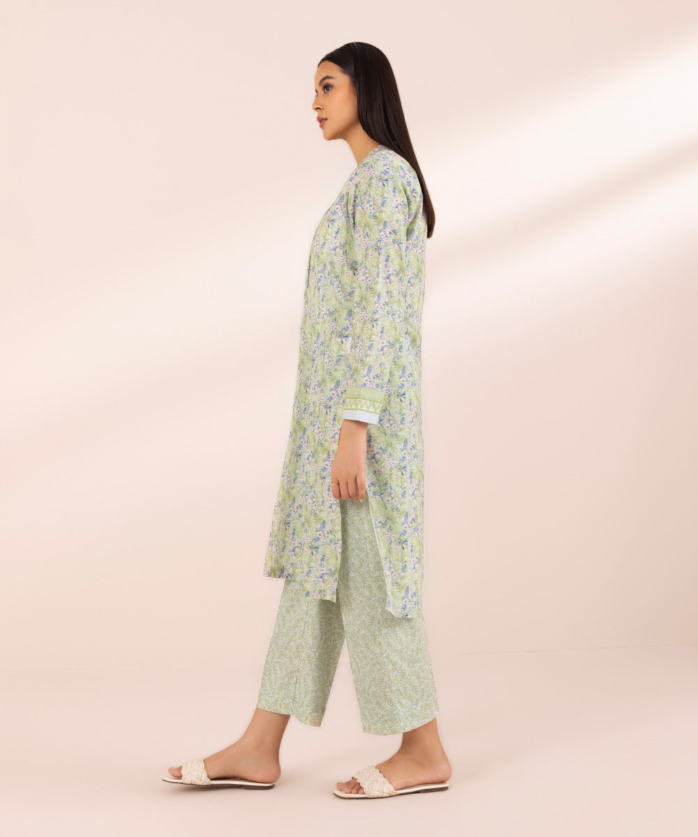 Women's Pret Lawn Green Printed A-Line Shirt