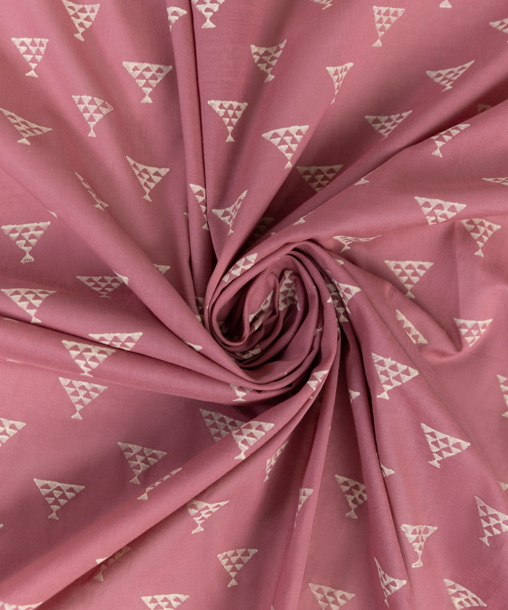 Fine Voile Pink Block Printed Dupatta