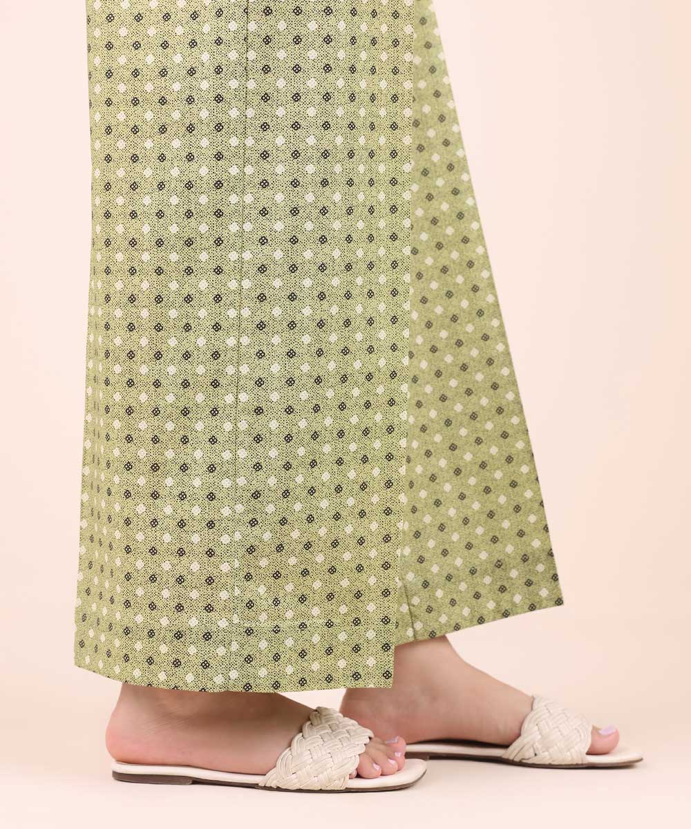 Women's Pret Cambric Green Printed Culottes