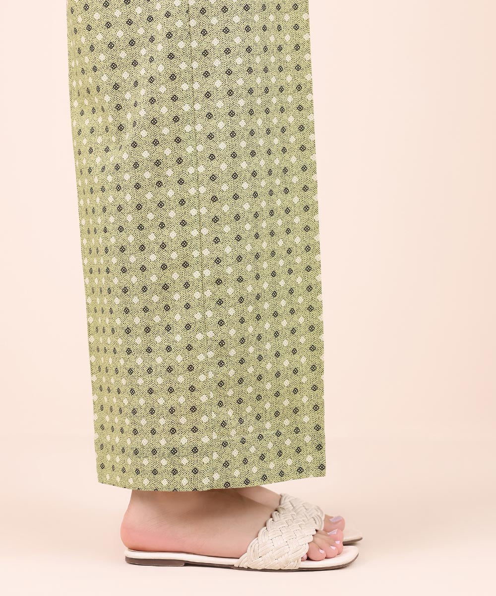 Women's Pret Cambric Green Printed Culottes