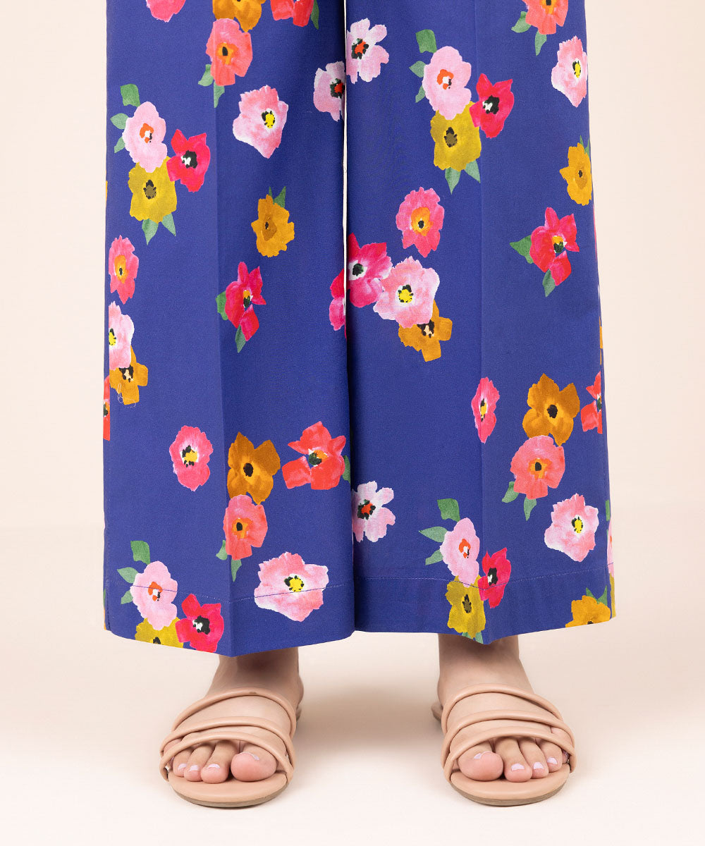 Women's Pret Cambric Blue Printed Culottes