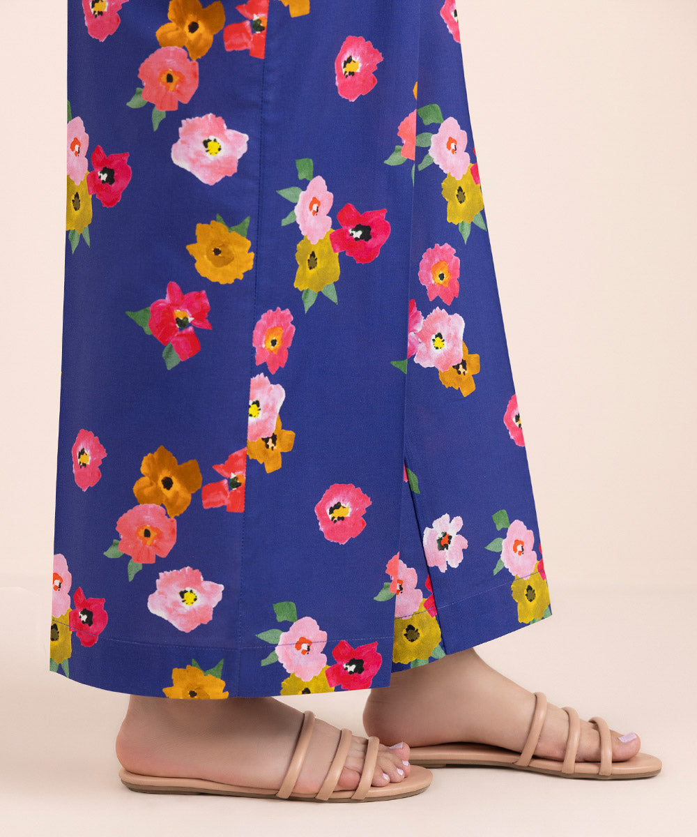 Women's Pret Cambric Blue Printed Culottes