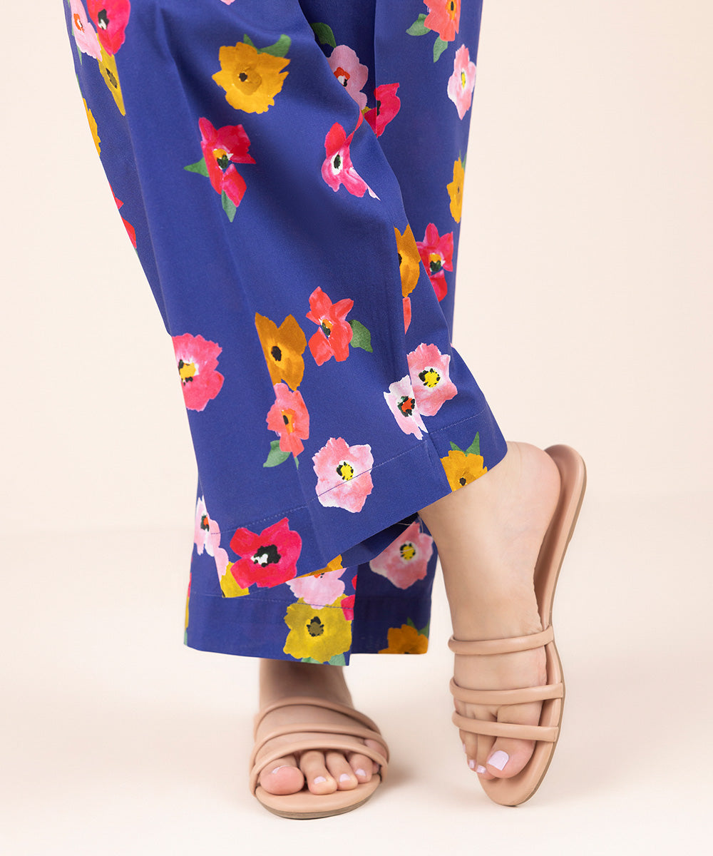 Women's Pret Cambric Blue Printed Culottes