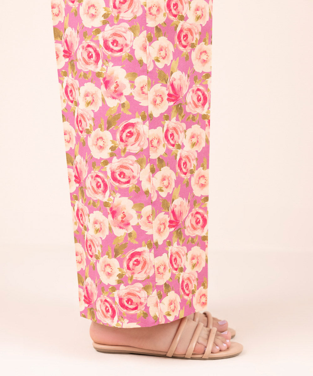 Women's Pret Cambric Pink Printed Culottes